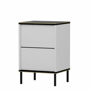 Imaj White Marble éjjeliszekrény, fehér + fekete kép