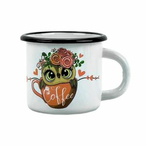 Belis Smaltovaný hrnek Sova coffee, 7 cm, 0, 25 l kép