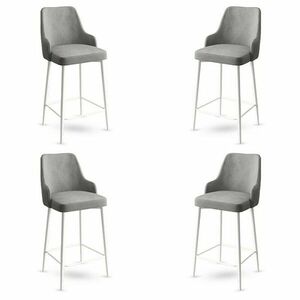 Enox Grey and White bárszék szett, 4 db, szürke, 4 db kép