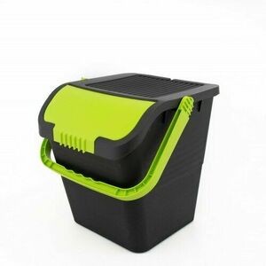 Practic szelektív hulladékgyűjtő szemetes, 35 l, zöld fedéllel, zöld kép