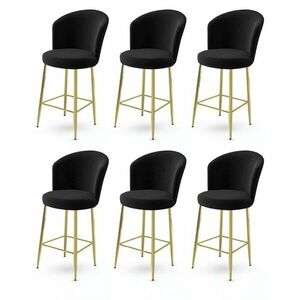 Fora Black and Gold bárszék szett, 6 db, fekete, 6 db kép