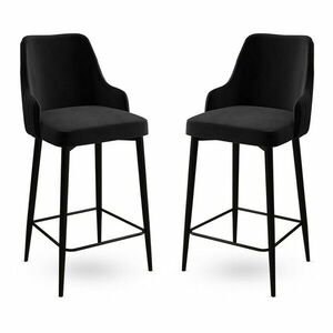 Enox Black bárszék szett, 2 db, fekete, 2 db kép