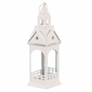 Fém lámpa, templomtorony, fehér, 30 cm kép