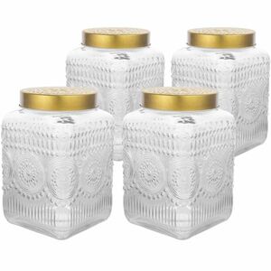 Altom Üvegedénykészlet arany fedéllel Daisy 2, 2 l, 4 db, 2, 2 l kép