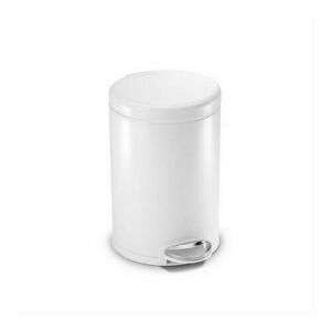 Simplehuman Pedálos kerek szemetes 4, 5 l, fehér, fehér kép