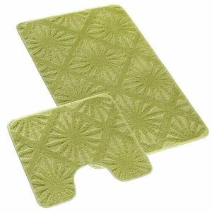 Bellatex Bany fürdőszobaszőnyeg szett kivágással Sugarak világoszöld, 60 x 100, 60 x 50 cm kép