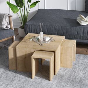 Ortanca Sapphire Oak dohányzóasztal, természetes kép