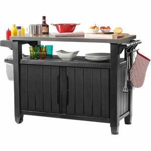 Keter UNITY XL 270 l multifunkcionális kertigrillezőasztal, grafit, 134 x 52 x 90 cm, sötétszürke kép