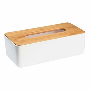 AQUALINE 3763 Snow papírtörlő-tartó 26, 2 x 9 x13, 2 cm, fehér/bambusz kép