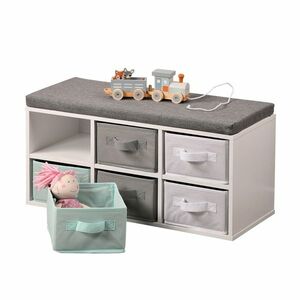 Kesper 17729 Pad 6 dobozzal, fehér/szürke/menta, 38 x 68 x 29, 5 cm, szürke kép
