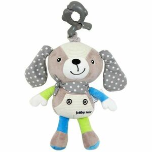 Baby Mix Gyerek plüss játék zene és klipsszelKutyus bézs, 25 cm kép