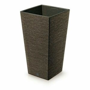 FURU SQUARE ECO WOOD virágtartó betéttel 24 cm, sötétbarna, sötétbarna, S kép