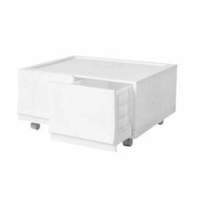 Wave twin Snow moduláris tárolódoboz kerekekkel 54, 6 x 43, 4 x 22 cm, fehér, széles - 2 fiók - kerekek kép