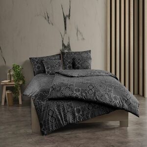 Kvalitex Pamut ágynemét Tokyo fekete, 220 x 200cm, 2x 70 x 90 cm, 220 x 200 cm, 2 db 70 x 90 cm kép