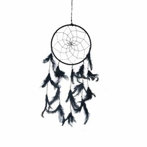 InDecor Pamut álomfogó tollakkal, fekete, 15 x 15x 40 cm, fekete, S kép