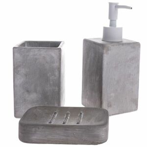 Bain 3 darabos cement fürdőszoba kiegészítő szett, szürke, szürke kép