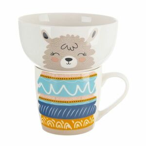 Orion Porcelános bögre tállal Lama, 0, 35 l kép