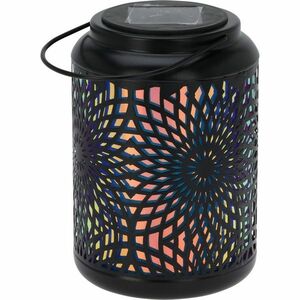 Mandala napelemes LED lámpa fekete, 18 cm, meleg fehér, fekete kép
