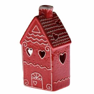 Kerámia ház LED-del, 10 x 21, 5 x 8 cm, pirosmézeskalács kép