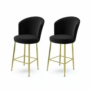Alte Black and Gold bárszék szett, 2 db, fekete, 2 db kép