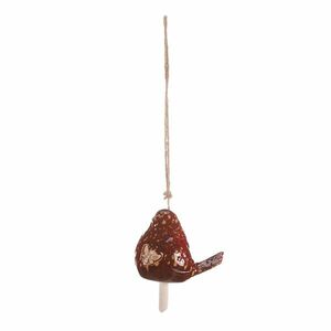 Kerámia függő csengő Madár, barna, 13 x 45 x 9 cm, barna kép