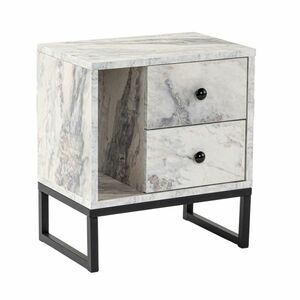Éjjeliszekrény Glimmer Fressia Marble Black, világosszürke kép