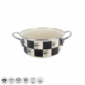 Orion Smaltovaný kastrol Šachovnice Lem , 1, 6 l, pr. 18 cm kép