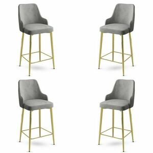 Enox Grey and Gold bárszék szett, 4 db, szürke, 4 db kép