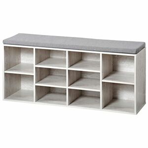 Kesper 15931 Cipősszekrény ülőpárnával, fehér, 103, 5 x 48 x 29, 5 cm, fehér kép