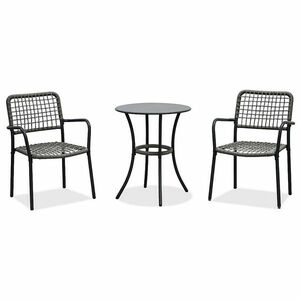 Autronic Kerti szett 1+2, fém, polirattan, szürke, AZ-L1103 GREY kép