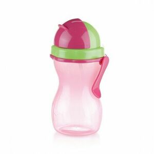 Tescoma BAMBINI 300 ml-es szívószálas gyermek palack rózsaszín, 300ml, rózsaszín kép
