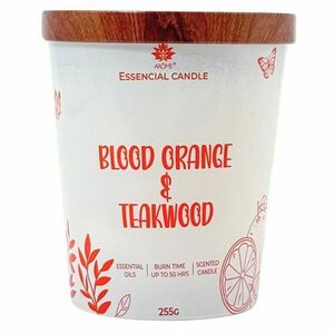 Arome Blood orange & Teakwood gyertya üvegben, fém fedéllel 255g, narancssárga kép