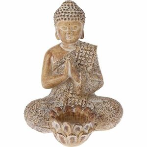 Buddha kerti dekoráció teamécseshez, 14 x 19 x 13 cm, homokszínű, természetes kép