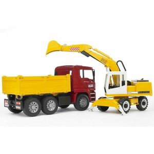 Bruder MAN TGA Liebherr teherautó kotróval, 1: 16, 73 x 18, 5 x 23 cm kép
