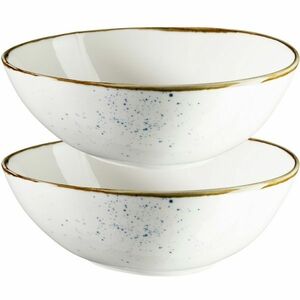 Mäser 2 részes ovális tálkészlet Pintar White kékpöttyös 22 x 19 cm, kék kép