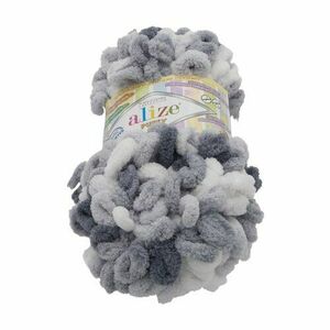 PUFFY color fonal fehér, szürke, 100 g / 9 m kép