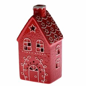 Kerámia ház LED-del, 11, 4 x 20, 5 x 9, 1 cm, pirosmézeskalács kép