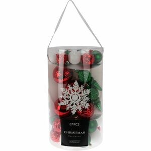 Cristal karácsonyi díszek készlete színes, 57 db kép