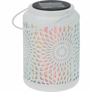 Mandala napelemes LED lámpa fehér, 18 cm, meleg fehér, fehér kép