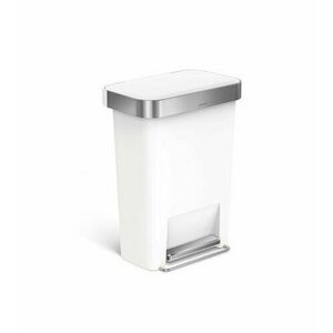 Simplehuman Pedálos szemetes 45 l, fehér, fehér kép