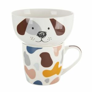 Orion Porcelánový hrnek s miskou Pes, 0, 35 l kép