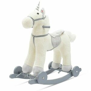 Baby Mix Hintaló játék dallammal és kerekekkelUnicorn fehér, 64 x 35 x 60 cm kép
