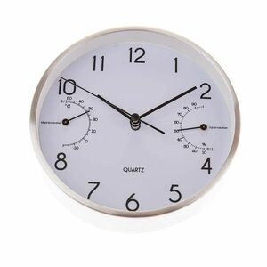 Fali óra hőmérséklet- és páratartalommérővel 15 cm kép
