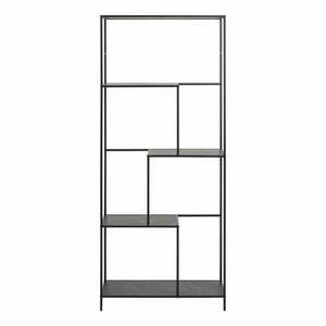 Matt fekete könyvespolc márvány dekorral 72x114x32 cm Infinity – Actona kép