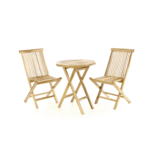 DIVERO Kerti bútor készlet Ø60 cm asztal + 2 szék kép
