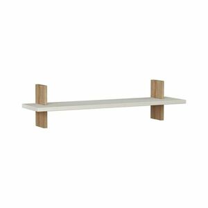 Fali polc 80 cm, fehér, tölgy színű - PAISIBLE - Butopêa kép