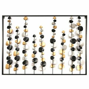 Fali fém dekoráció, levelek 100x170 cm, fekete arany - FEUILLANTINES - Butopêa kép