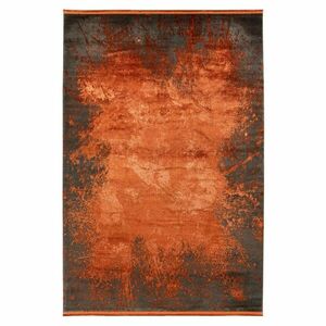 Szőnyeg, Pierre Cardin, fényes hatású, narancssárga - fekete, tencel - viszkóz - akrill, 80x150 cm - LOST - Butopêa kép