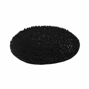Fürdőszoba szőnyeg, kör alakú, fekete, poliészter, 55 cm - STARLUME - Butopêa kép