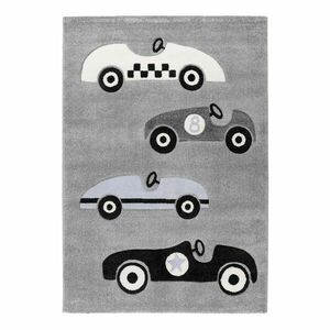 Szőnyeg, autóverseny, ezüst, 80x150 cm - RETRO VOITURE - Butopêa kép